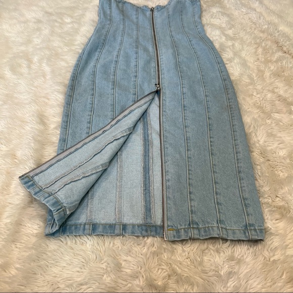 COPY - Rotate Birger Christensen Kayla Denim Midi Dress - Size 6 - Picture 8 of 10
